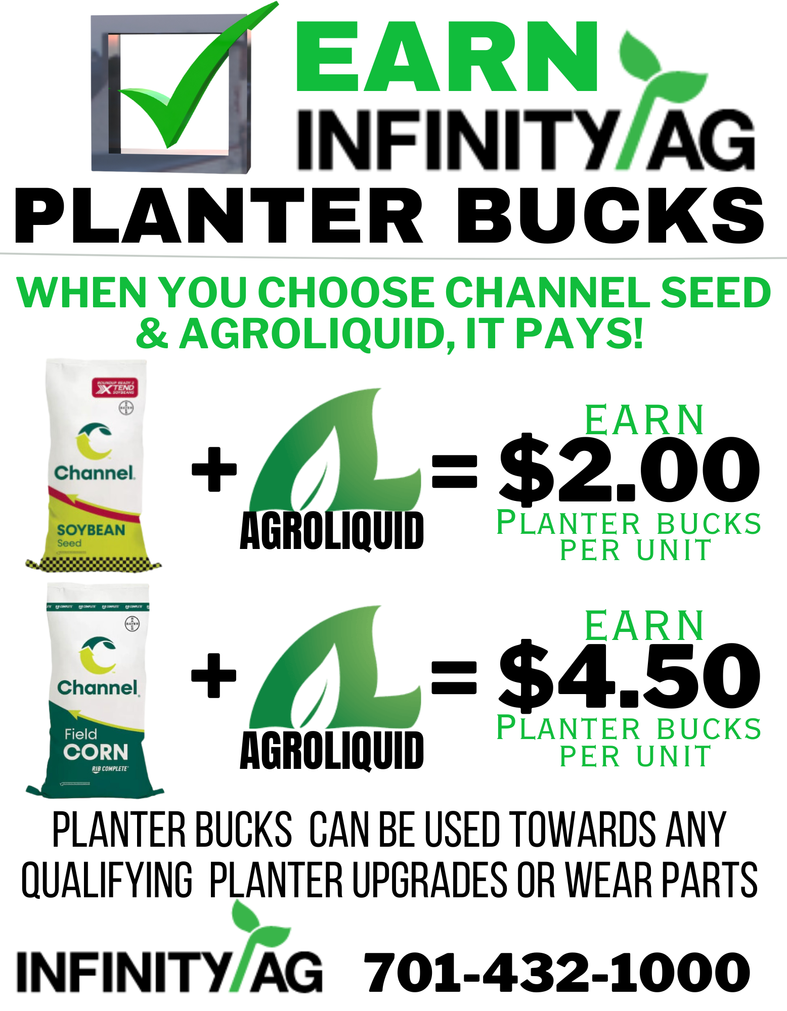 Earn Infinity Ag Planter Bucks